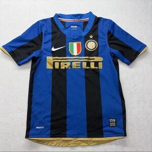 Italy Inter Milan Pirelli Nike fit dry kids size small soccer jersey